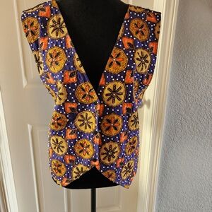 Colorful Patterned Vintage Beaded Vest